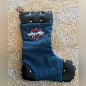 Harley Davidson denim Christmas stocking